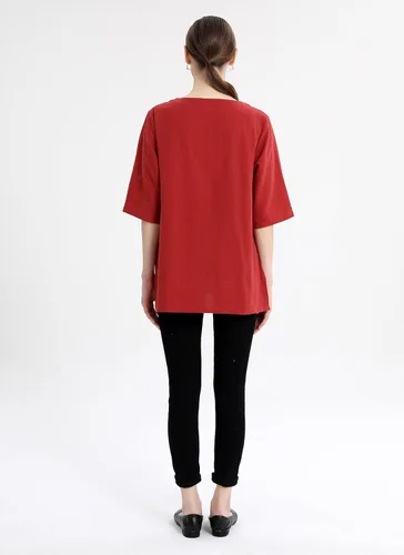 Vista 5 de Minibee Para Mujer - Blusa - Playera - Jacquard de algodónlino - Manga 34