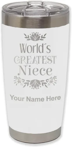 Vista 29 de LaserGram Vaso aislado al vacío de 20 onzas, con grabado personalizado incluido (negro)