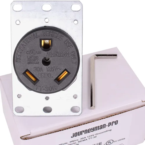 Vista 5 de Toma de corriente resistente de 30 amperios 110 V RV con terminales de cabeza Allen, certificación UL, NEMA TT-30R 120V, receptáculo de pared