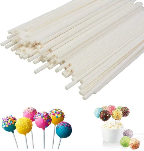 Vista 8 de COOLAKE Palitos de piruleta 100 unidades de 6 pulgadas para hacer dulces de papel para decoración de pasteles, dulces de frutas caseros