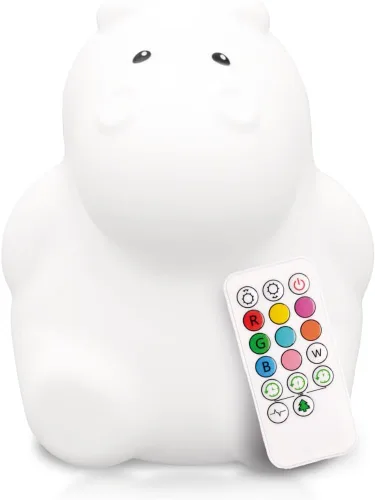 Vista 13 de Lumipets Pepper The Puppy Dog - Luz nocturna de silicona blanda para niños Bonita luz nocturna con control remoto y control táctil