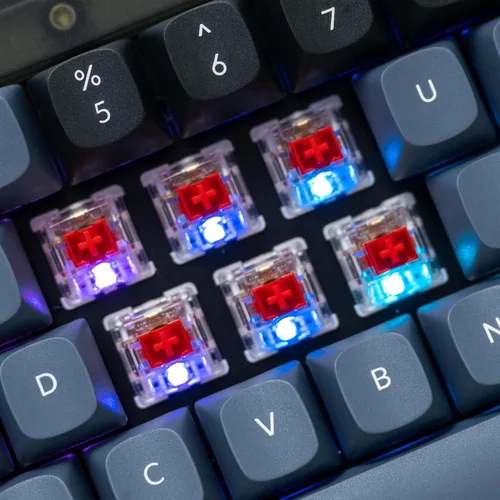 Vista 5 de Keychron Teclado mecánico personalizado con cable V2 65 de diseño QMKVIA macro programable con teclado intercambiable en caliente K Pro interruptor
