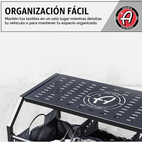Vista 4 de Adam's Polishes Carrito de toalla para ropa sucia, ropa, trapos, ropa, cesta en garaje, lavandería, hogar, almacenamiento, etc.