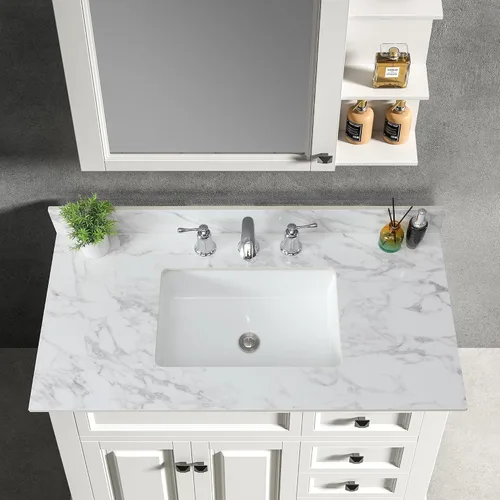 Vista 9 de Salpicaduras laterales para fregadero de baño de 22 x 4 pulgadas, tamaño universal para lavabo de baño, salpicaduras laterales de piedra