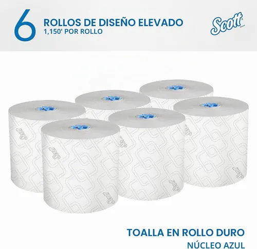Vista 2 de Scott Professional toallas de papel en rollo de alta capacidad, a granel (25702), de fibra dura, diseño elevado, bolsillos de absorción