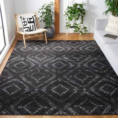 Vista 70 de SAFAVIEH Colección Adirondack Alfombra Decorativa - 2'6" x 4', Negro y Marfil, Diseño Moderno Desgastado, No Desprende Pelusa y Fácil Cuidado, Ideal