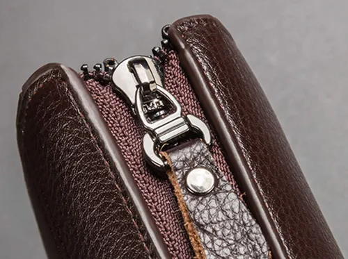 Vista 8 de Cartera larga de cuero para hombre, bolso de mano grande para negocios, tarjetero para teléfono, regalo para hombres, padre, hijo, marido, novio