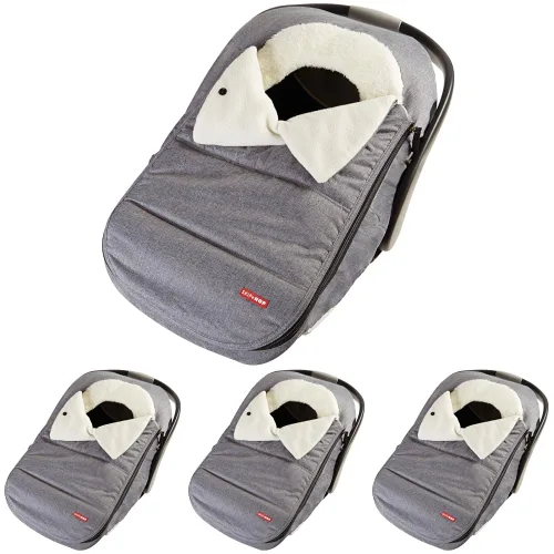 Vista 9 de Saco con abrigo y capucha de Skip Hop & Go, cubierta para asiento de carriola, accesorio de ajuste universal, gris oscuro, para bebé y niño pequeño