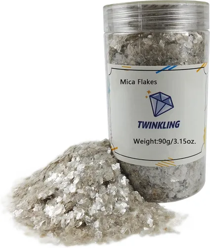 Vista 12 de TWINKLING Copos de mica de color natural, copos dorados, hoja de purpurina de copos de mica para manualidades de resina de bricolaje, arte de uñas