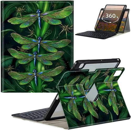 Vista 69 de Funda de teclado para iPad de 9ª/8ª/7ª generación de 10.2 pulgadas 2021/2020/2019 con soporte delgado giratorio de 360 grados, cubierta inteligente