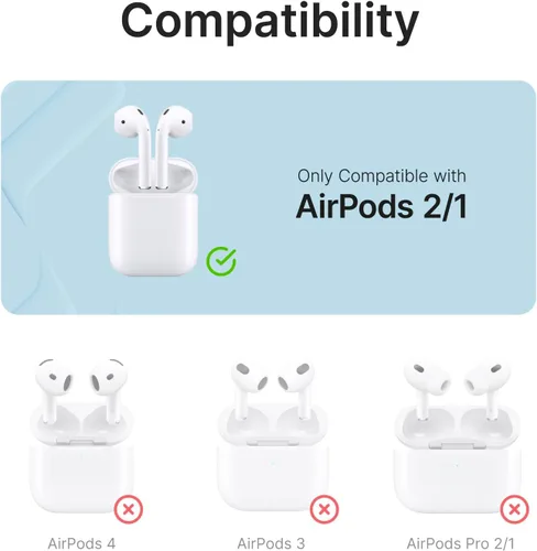 Vista 2 de Catalyst - Funda impermeable para AirPods (1ª generación, 2ª generación) edición premium, silicona protectora, carga inalámbrica, mosquetón, a