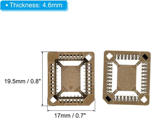 Vista 2 de PATIKIL PLCC32P IC Socket 32Pin 0.050 in Pitch SMT Dispositivos montados en superficie para placa PCB Paquete de 2