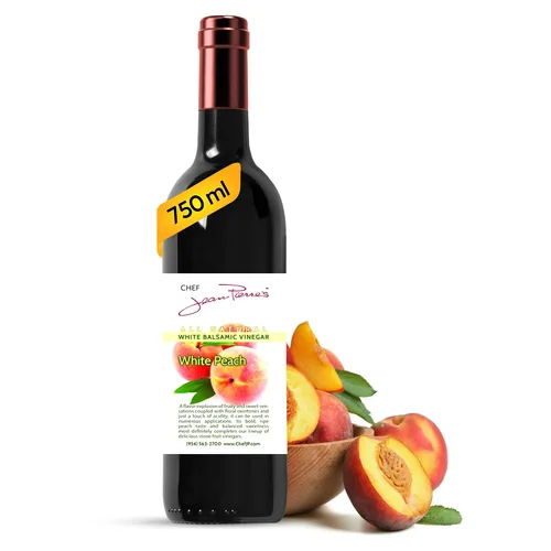 Vista 4 de Chef Jean Pierre's Vinagre balsámico italiano – 12.5 oz (12.7 fl oz) rico sabor a melocotón, 12 años de edad tradicional en barril – Ideal