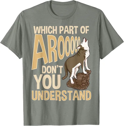 Vista 30 de What Part Of Aroooo Don't You Understand Husky - Camiseta para perro, Negro, S
