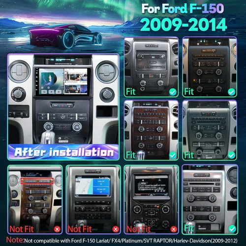 Vista 2 de 8Core 2+32G para Ford F150 Radio, actualización 2009-2014, 9 pulgadas, pantalla táctil IPS F-150, unidad principal estéreo con CarPlay Android Auto