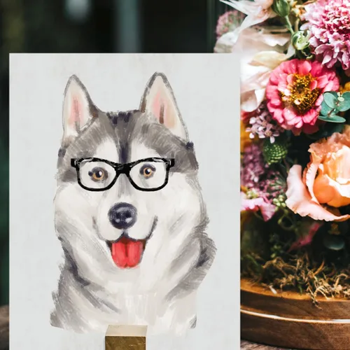 Vista 87 de Andaz Press Póster impreso para pared de perro, 8.5 x 11 pulgadas, Bulldog inglés con gafas negras, 1 paquete, regalo de cumpleaños de Navidad, sin