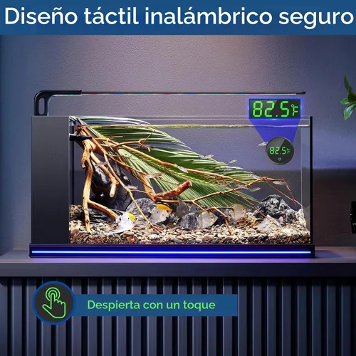 Vista 2 de Termómetro para tanque de peces QZQ Termómetro de acuario Termómetro de tanque de peces inalámbrico con pantalla LED de visualización táctil digital