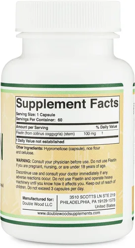 Vista 3 de Suplemento de fisetina - 100 mg de flavnonoles bioactivos, 60