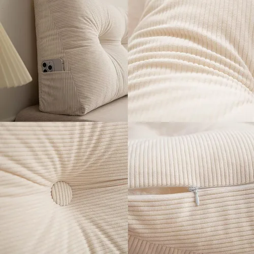 Vista 5 de Almohada triangular grande para cabecero, tamaño individual XL, para universidad, color verde aqua, almohada de lectura, cojín de apoyo