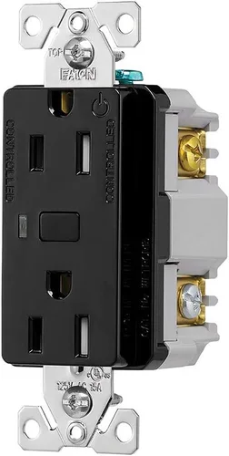 Vista 2 de Eaton WFTRCR15-BK-SP-L Wi-Fi Smart El receptáculo inteligente funciona con Alexa, negro: un dispositivo certificado para humanos