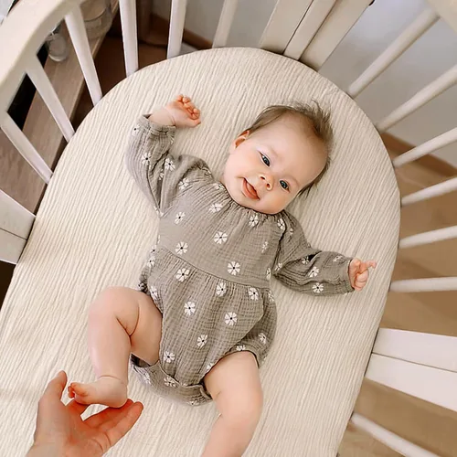 Vista 6 de lulumoon Sábanas de Moisés de Muselina para Bebé: Sábanas de Moisés de Algodón Neutras para Niños y Niñas - Ajustadas para Óvalo, Rectángulo o Reloj