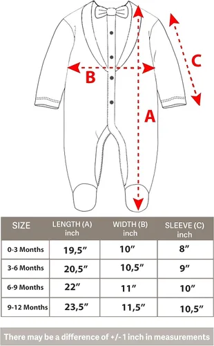 Vista 6 de Lilax Traje de esmoquin con estilo navideño para bebé niño con pajarita