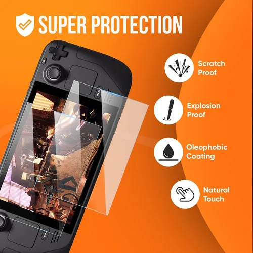 Vista 2 de Game Depot Steam Deck Video Game System Protective Bundle 2 Glass Protectors, 1 Silicone Console Case, and 2 Cleaning Kits Ultimate Protection