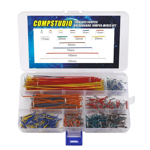 Vista 2 de 14 bóvedas 560 unids 0.079-4.921 in Flexible Breadboard Connecting Line Cables Breadboard Jumper Wires Kit