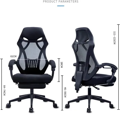 Vista 8 de Silla de juegos de oficina Sillón de PVC para el hogar Función de elevación y giratoria ergonómica Silla de computadora de oficina Sillas