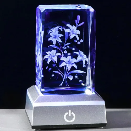 Vista 9 de YWHL Cristal romántico grabado en 3D con texto en inglés "I Love You", regalos para su novia, esposa, en aniversario, día de la madre, regalos