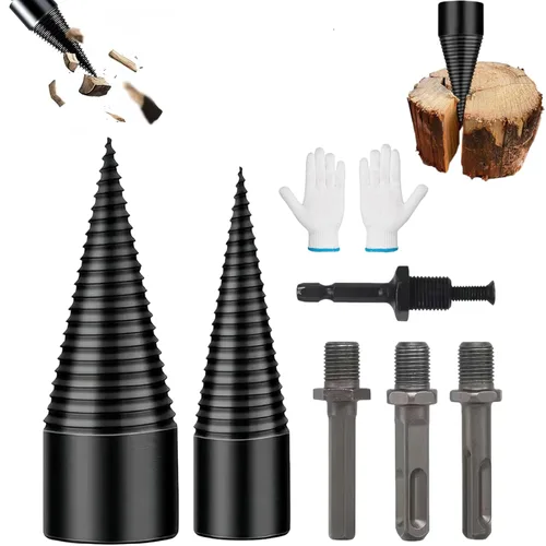 Vista 9 de Juego de brocas para leña, broca divisora de madera mejorada, resistente y desmontable, broca eléctrica separadora de madera, broca de fácil