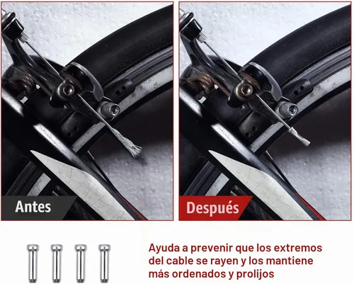 Vista 6 de Boao Paquete de 4 cables de engranaje de bicicleta para bicicletas, kit universal de cable de cambio de bicicleta de montaña, juego de transmisión