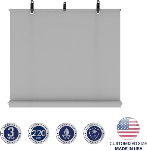 Vista 3 de Windscreen4less Persianas opacas enrollables para exteriores, pantalla de privacidad para pérgola, balcón, porche, cochera, terraza, ventana, 8' An