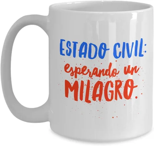 Vista 3 de Taza de Cafe Estado Civil Vaso, Coffee Mug divertidas, tazas personalizadas, taza de café inspiradoras, taza con mensajes positivos.
