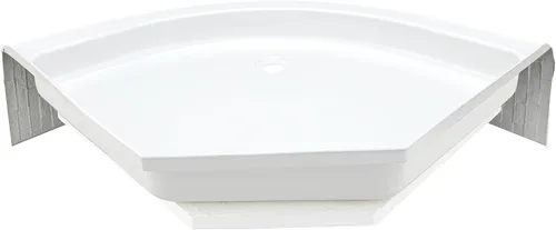 Vista 7 de RecPro Plato de ducha esquinero para RV de 34" x 34" Plástico ABS Base texturizada antideslizante Borde de 9.5" Sin accesorios de drenaje