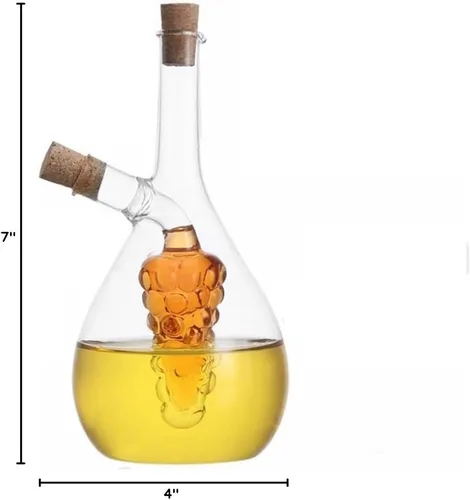 Vista 10 de ELETON Almacenamiento de cocina Herramientas de cocina Botella de vidrio de aceite y vinagre, tapones de caño doble vertedor de uva Vinagre