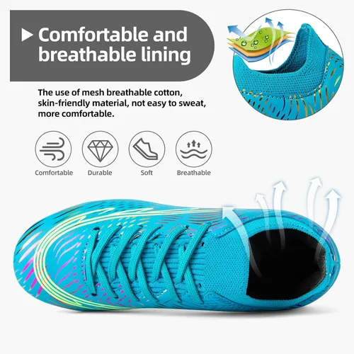 Vista 4 de Zapatos de fútbol para niños, zapatos de fútbol para niñas, zapatos deportivos para exteriores