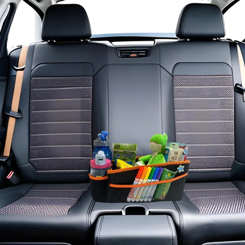 Vista 3 de Mighty Clean - Organizador de almacenamiento para automóvil, uso en el maletero o asiento delantero o trasero con 8 bolsillos laterales + 1 bolsa