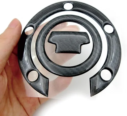 Vista 2 de Almohadillas de tanque de motocicleta de fibra de carbono para tanque de combustible, cubierta de tapa de depósito de combustible, calcomanías