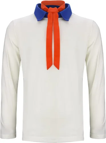 Vista 4 de Disfraz de Fred para hombre, disfraz de Halloween para adulto, camisa de manga larga con bufanda