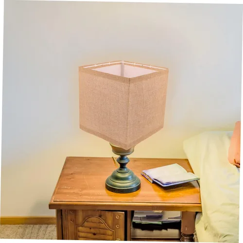 Vista 5 de DOITOOL Pantalla cuadrada de tela de repuesto elegante accesorio para lámparas de mesa, fácil de instalar, se adapta a bombillas para dormitorio