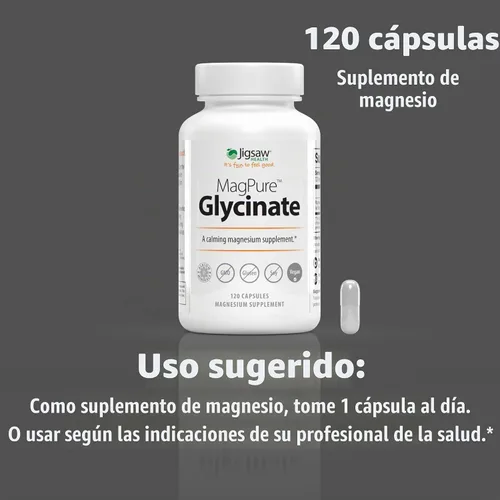 Vista 7 de Jigsaw Health MagPure Glycinate, cápsulas de magnesio premium, 120 cápsulas