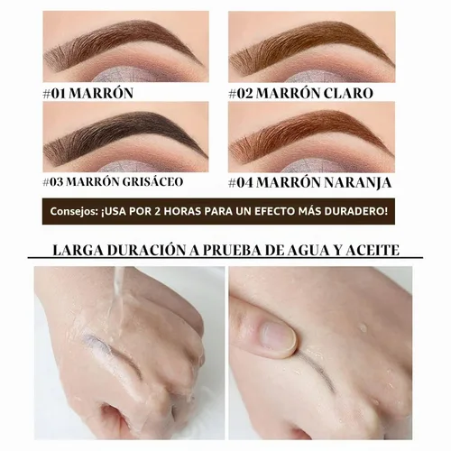 Vista 3 de 2 piezas de gel de cejas tipo tatuaje, tinte elegante natural, gel de cejas de larga duración, impermeable, tatuaje de cejas, tinte de cejas