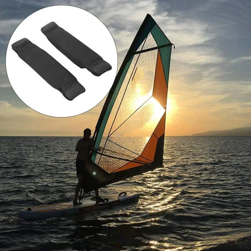 Vista 3 de Correas de pie para kiteboard, correas de pie de kiteboard, correa de pie de surf, negro sólido firme para kiteboard surf, kitesurf, tabla de surf