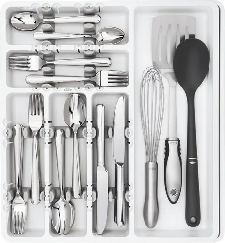 Vista 3 de OXO Good Grips - Organizador grande de utensilios expandible, color blanco