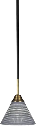 Vista 66 de Toltec Lighting Paramount - Mini colgante de 1 luz en acabado negro mate con cristal de arte perla de 7 pulgadas y estilo negro