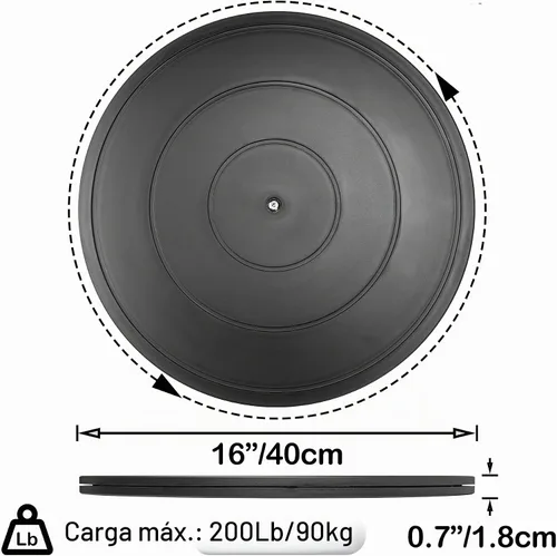 Vista 6 de Lazy Susan - Soporte giratorio de 16 pulgadas con rodamientos de bolas de acero para monitores de pantalla plana, computadora, TV, altavoces