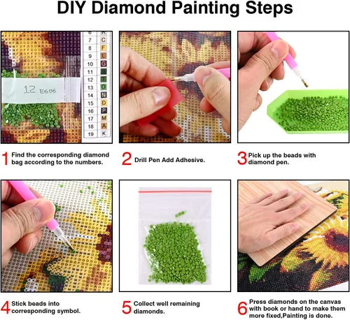 Vista 3 de KTHOFCY Kits de pintura de diamantes 5D para adultos y niños, bordado de hongos trippy con punta de cruz, pinturas de diamantes de imitación