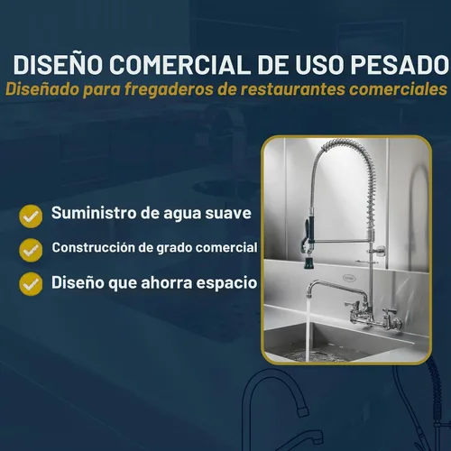Vista 4 de Krowne 17 - 109WL - Montaje central de pared para pre-enjuague con llave complementaria de 8 pulgadas, boquilla de 12 pulgadas, bajo en plomo