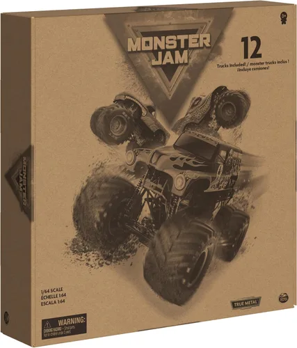 Vista 8 de Monster Jam, pack oficial de 12 camiones monstruo fundidos a presión a escala 1:64 para niños y niñas, juguetes para niños de 4-6 años en adelante